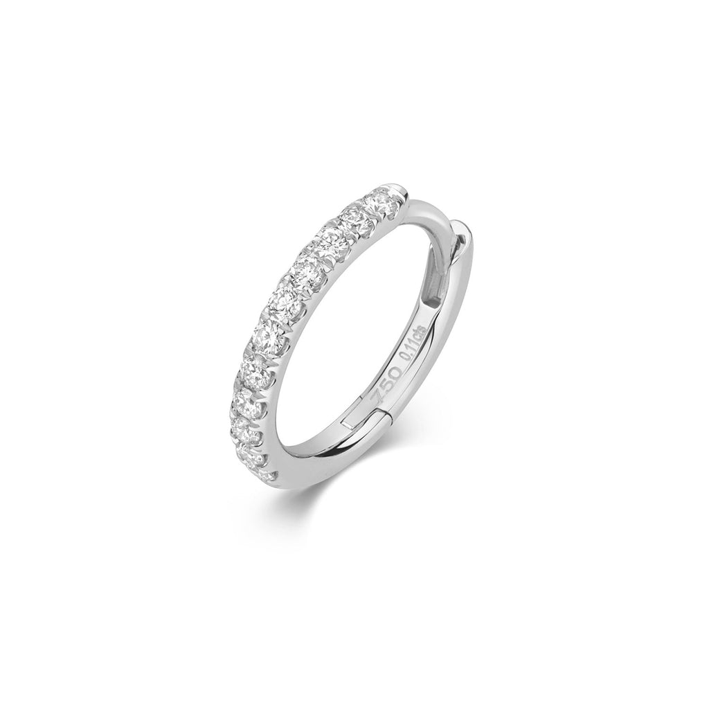 DIAMOND CARTILAGE HOOP IN 18CT WHITE GOLD 10mm