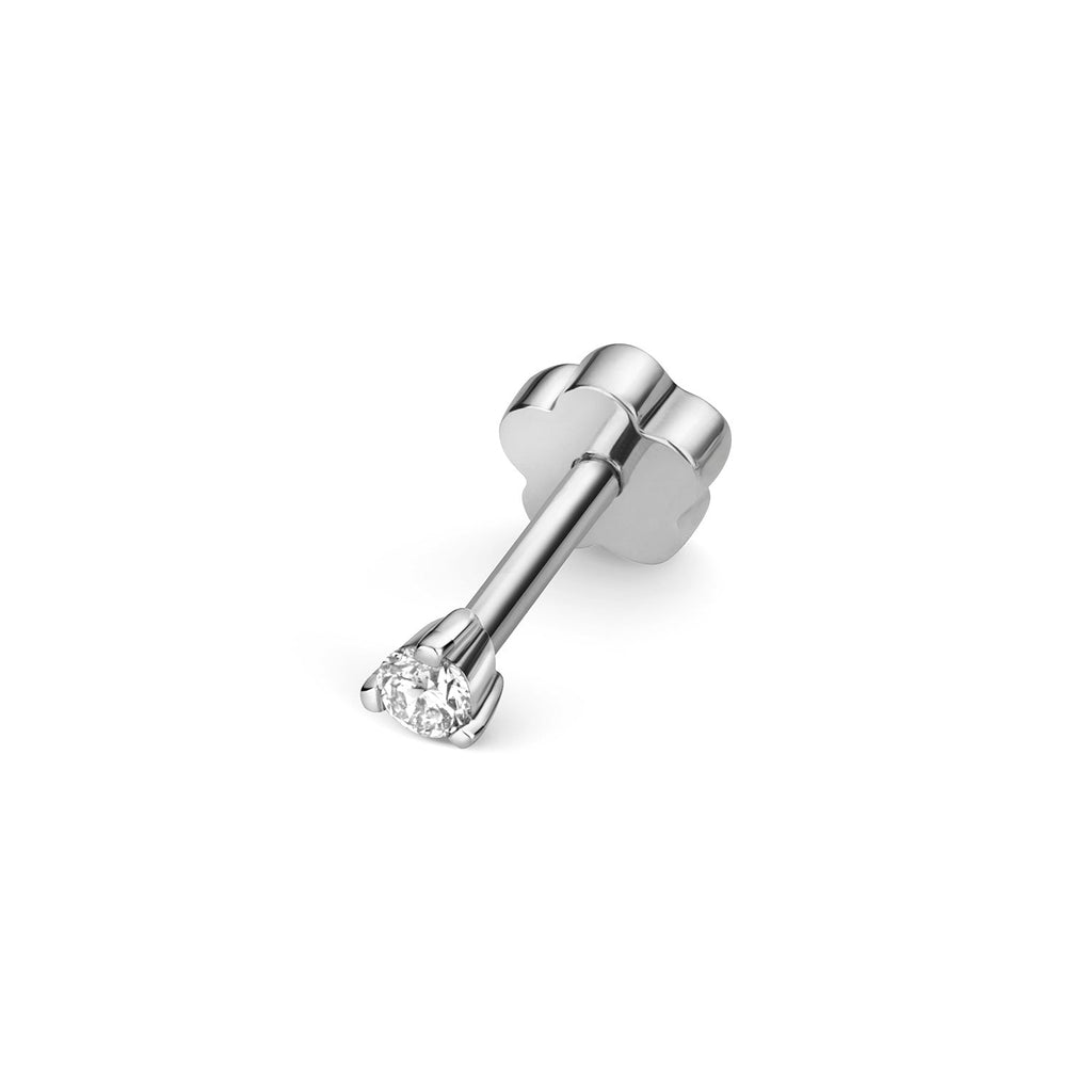 SOLITAIRE DIAMOND CARTILAGE 3 CLAW STUD IN 18CT WHITE GOLD