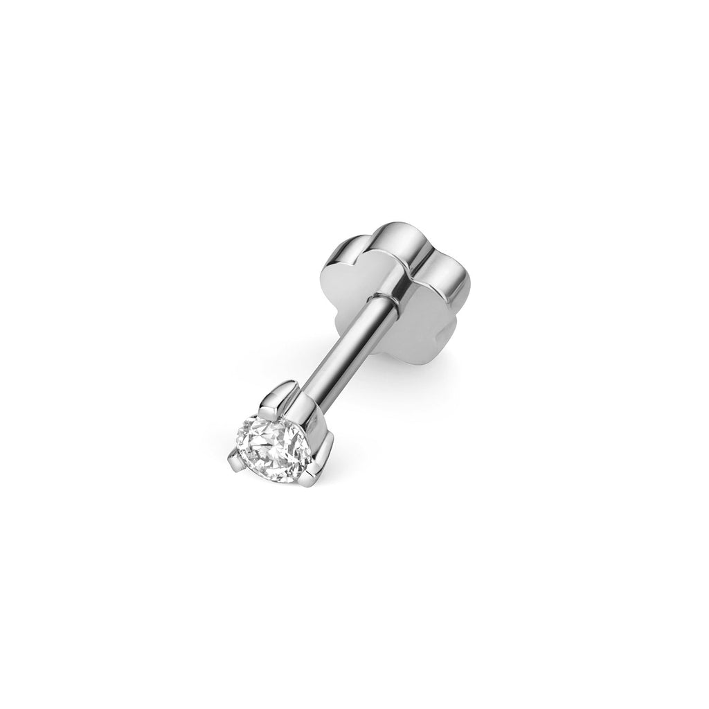 DIAMOND CARTILAGE 3 CLAW STUD IN 18CT WHITE GOLD