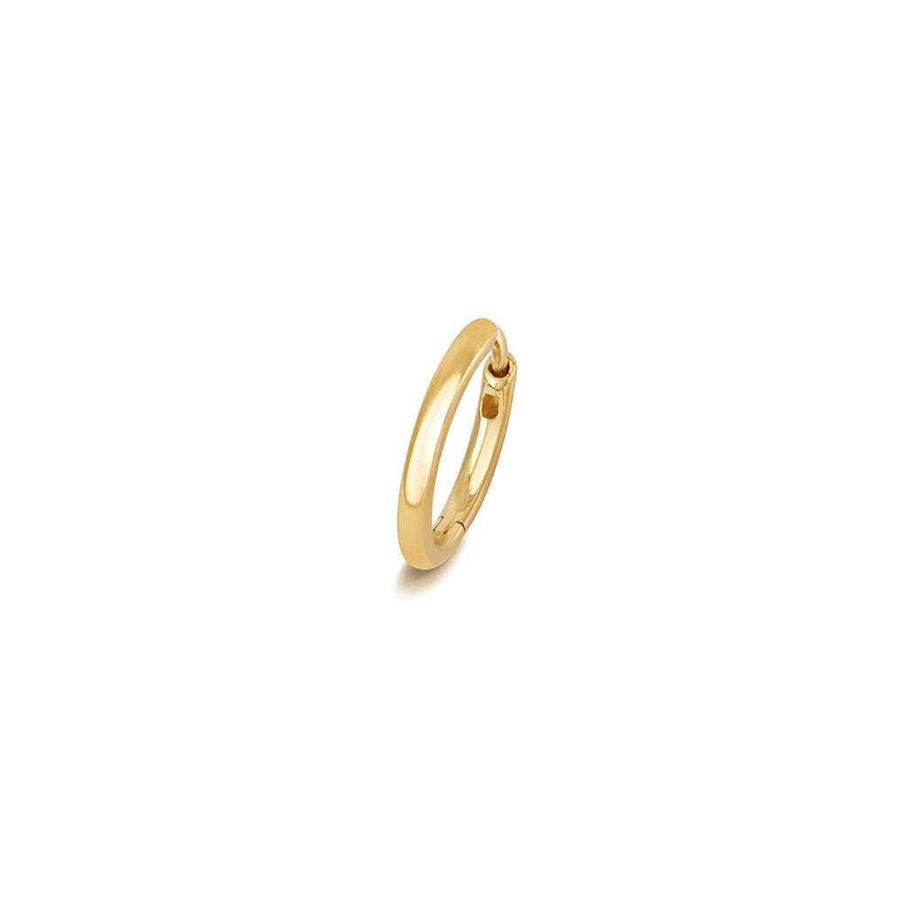 18ct Yellow Gold Cartilage Hoop 10mm Round Tube Clicker