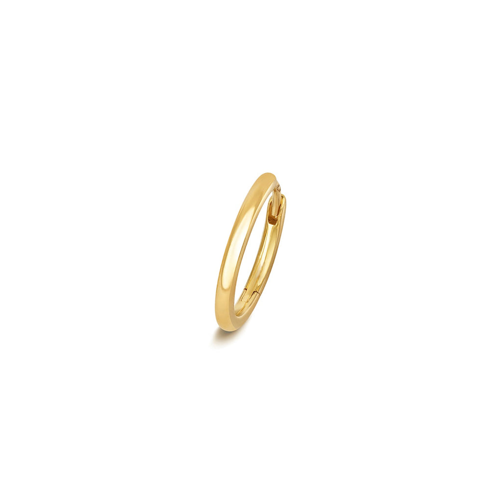 18ct Yellow Gold Cartilage Hoop 12mm Round Tube Clicker