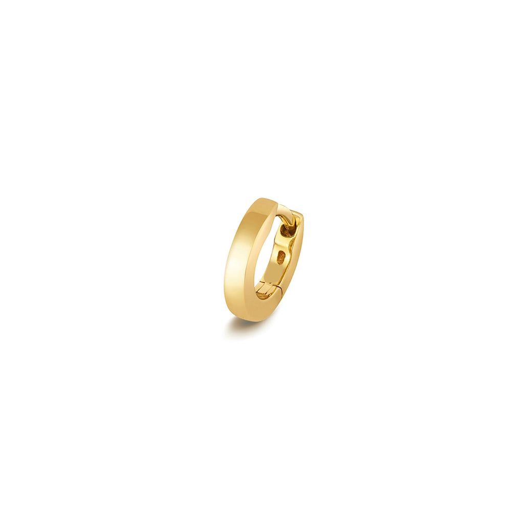 18ct Yellow Gold Cartilage Hoop 6mm Square Tube Clicker