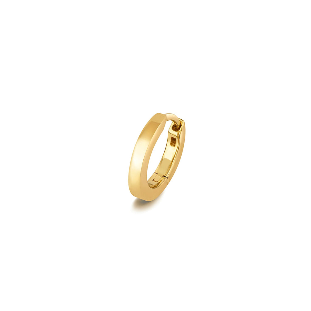18ct Yellow Gold Cartilage Hoop 8mm Square Tube Clicker