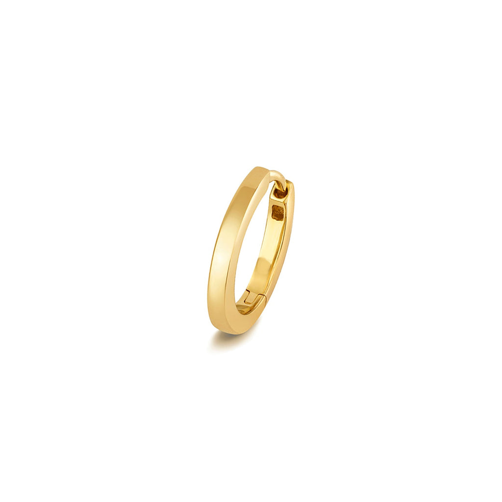 18ct Yellow Gold Cartilage Hoop 10mm Square Tube Clicker