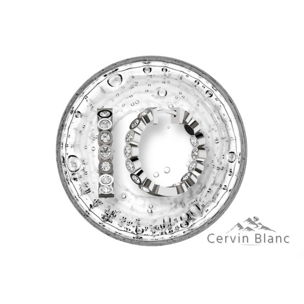 18ct White Gold inside out diamond Hoop earrings 1.20ct