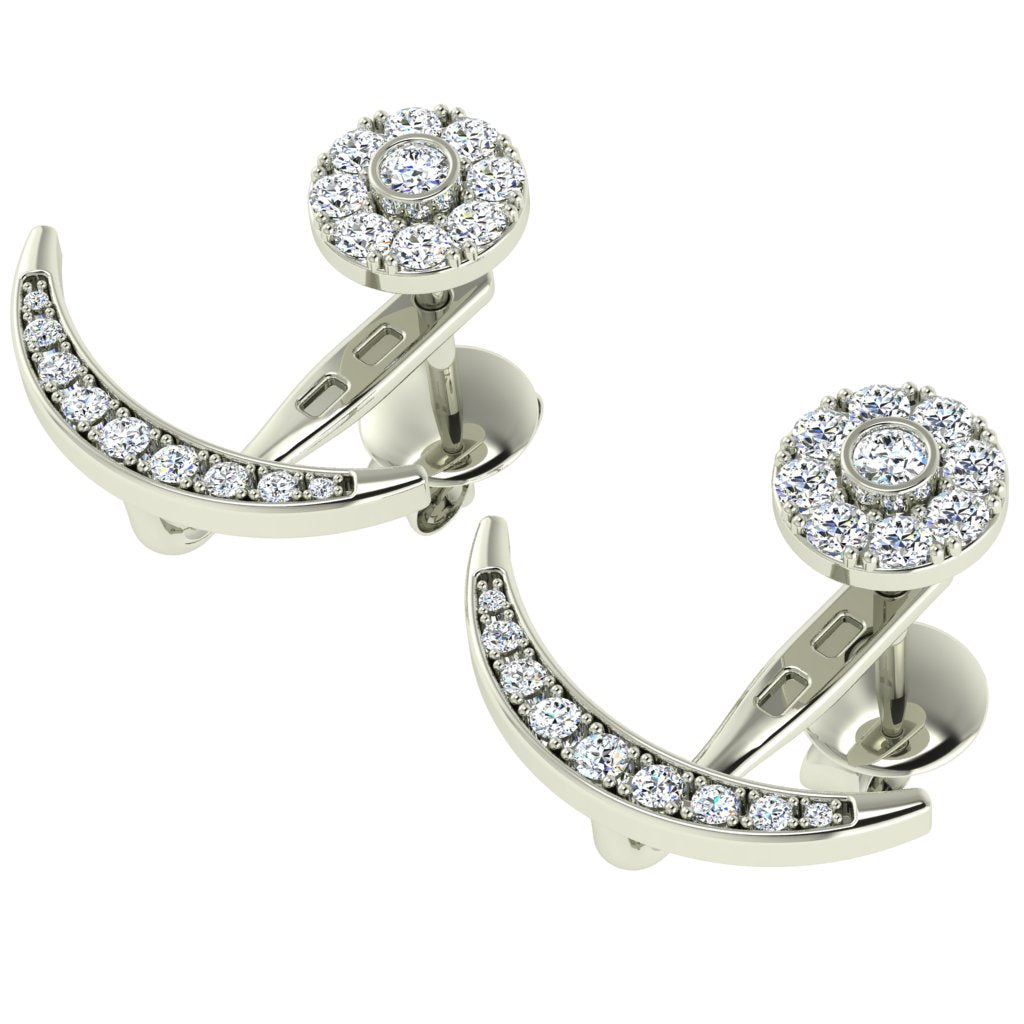 White gold diamond jacket earrings