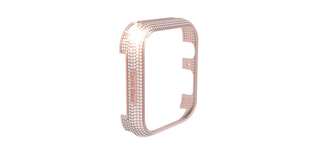 Silver Gold vermeil paved diamond smart watch case