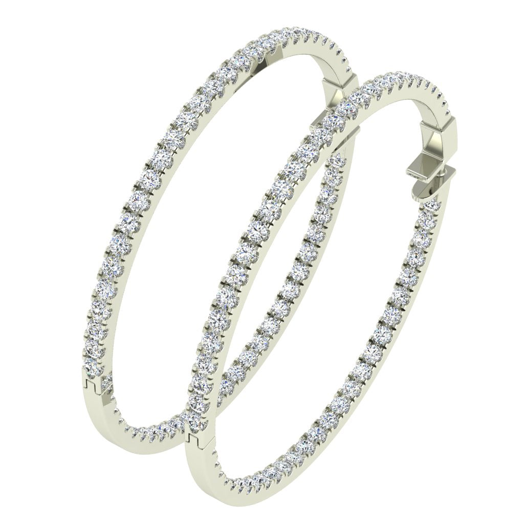 18ct white gold hoop earrings, 1.40ct diamond earrings, front-to-back earrings, diamond hoop earrings, luxury earrings, high-quality jewelry, sophisticated earrings