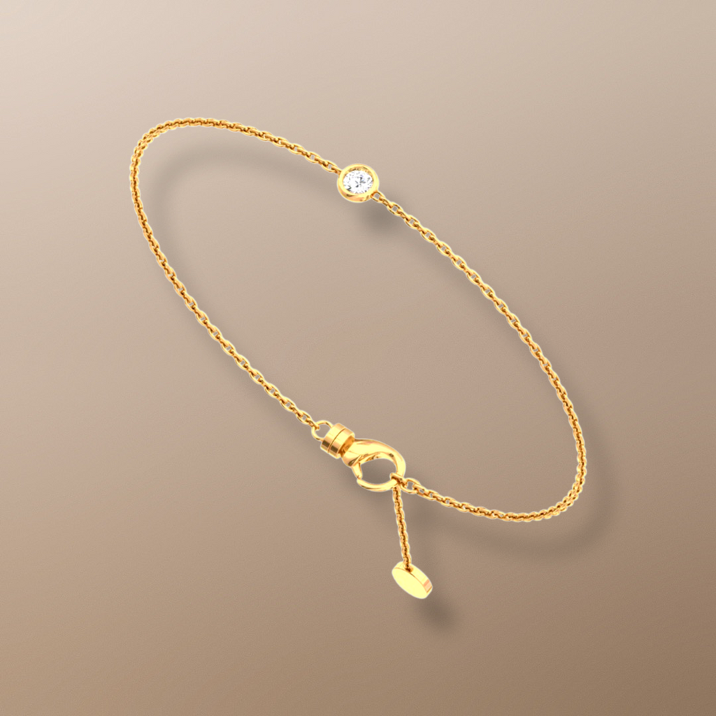 18ct Yellow Gold Solitaire Diamond Bracelet, 0.15ct diamond, elegant jewelry, classic design, formal event, casual night out, luxury investment