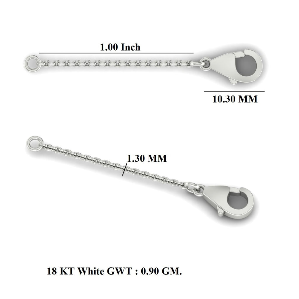 18ct White Gold chain extender 1 inch
