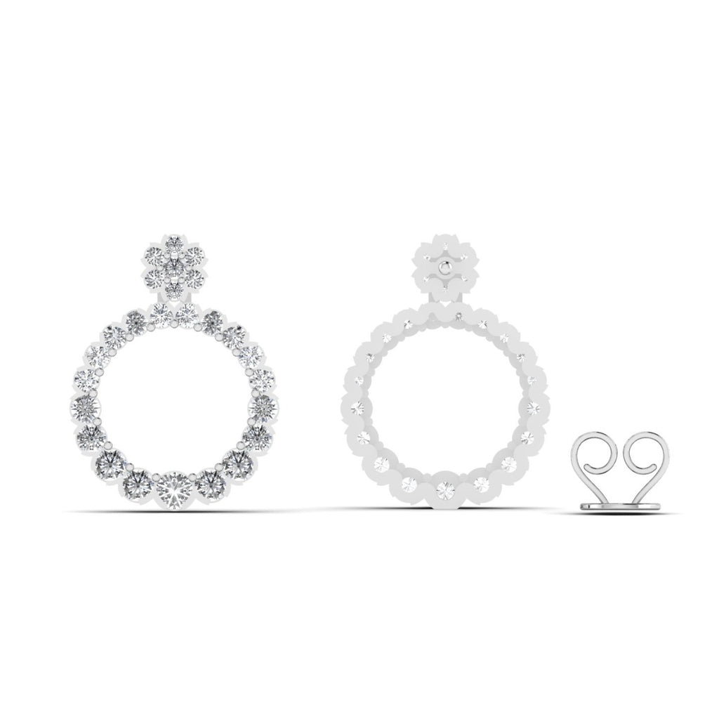 18ct White Gold Diamond Circle Earrings 1ct