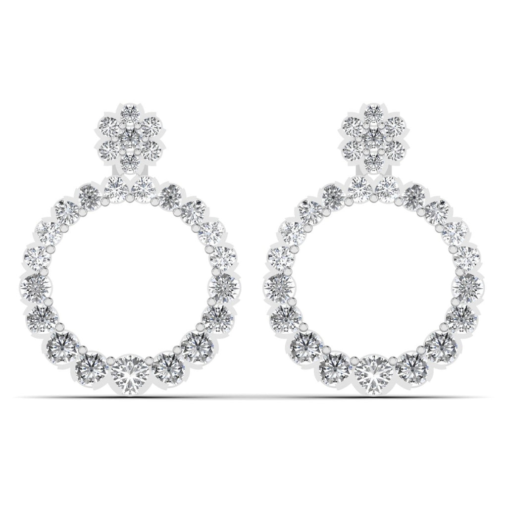 18ct white gold earrings, diamond circle earrings, 1ct diamond earrings, luxury earrings, elegant jewelry, white gold diamond earrings