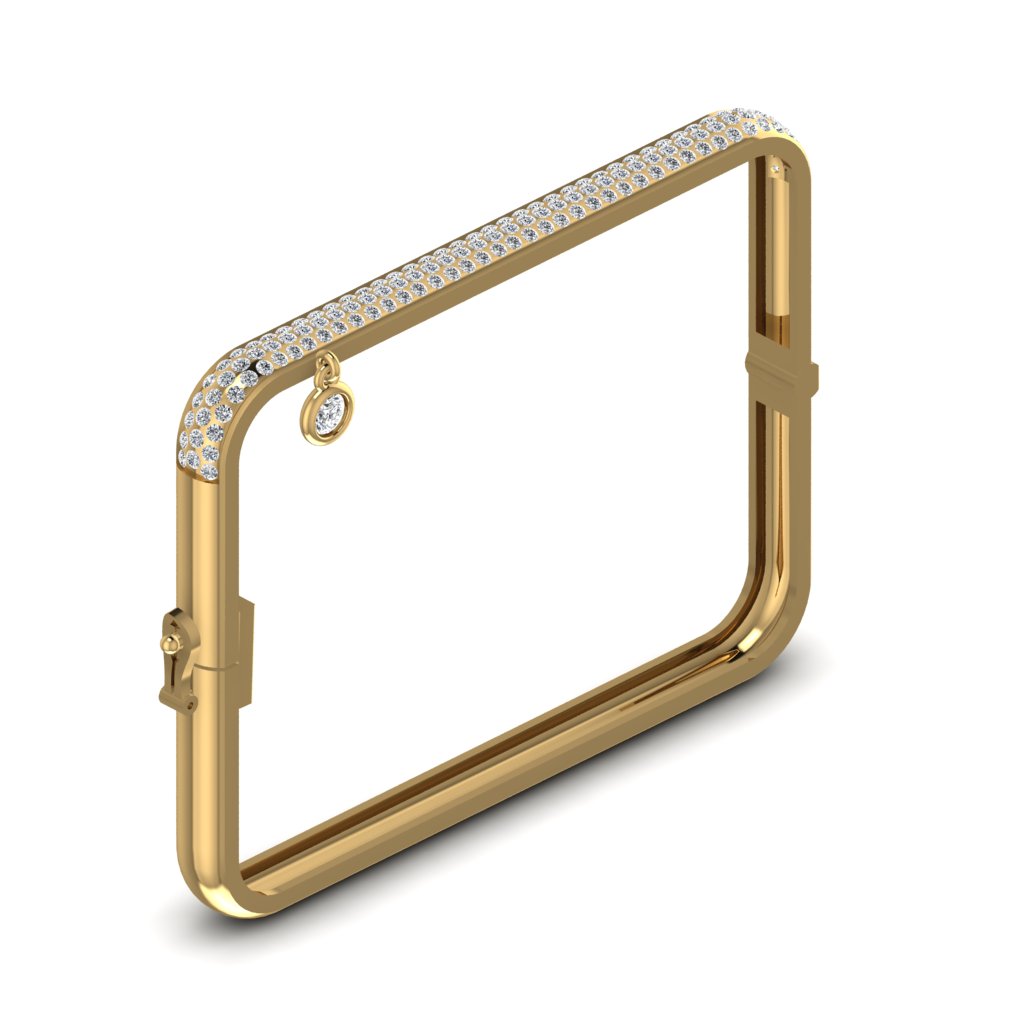 18ct Yellow Gold Diamond Sassenach Square Bangle