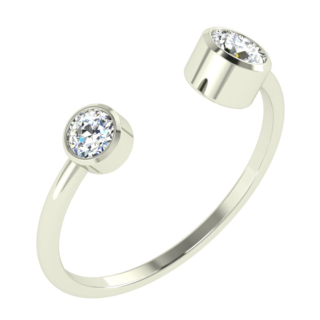 White Gold Diamond "You & I" Promise Ring – Symbol of Forever Love