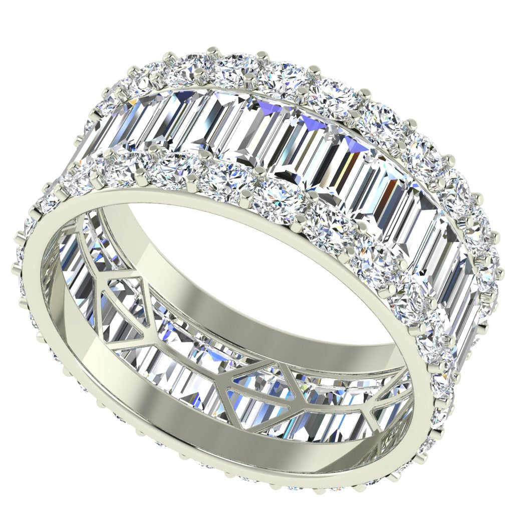 White Gold Diamond Eternity Ring, 4ct Diamond Ring, Engagement Ring, Anniversary Ring, Eternity Band, White Gold Band, Round-cut Diamonds