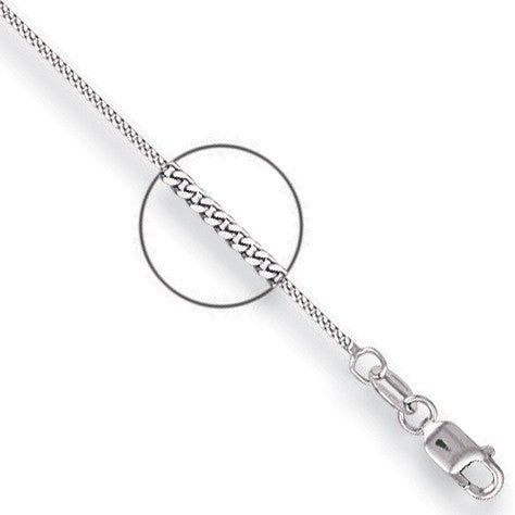 18ct White Gold 1.0mm Traditional Classic Curb Chain