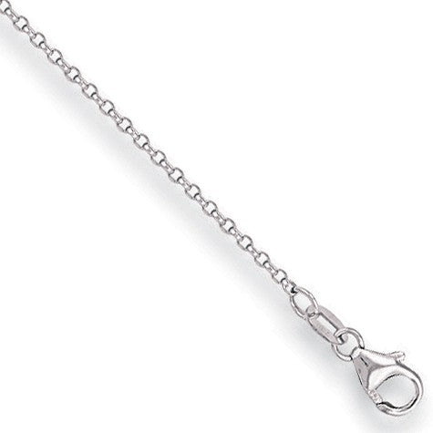 18ct White Gold 1.2mm D/C Belcher Chain