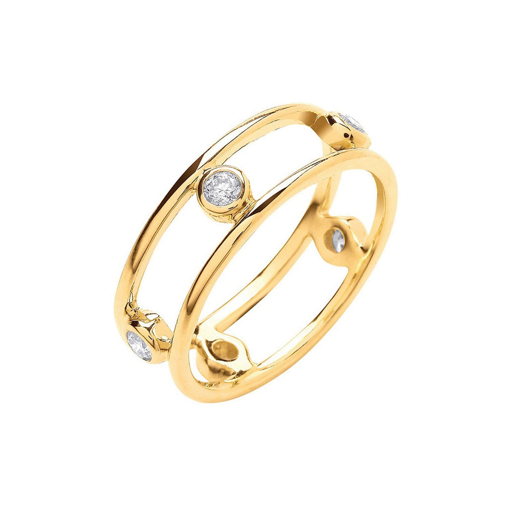 9ct Yellow Gold 0.25ct Diamond Bubble Ring