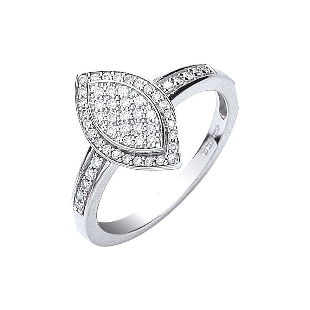 18ct White Gold Pave Set 0.25ct Diamond Ring