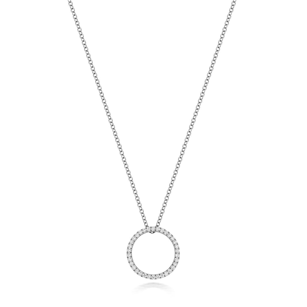 DIAMOND CIRCLE Of Life NECKLACE IN 18CT WHITE GOLD