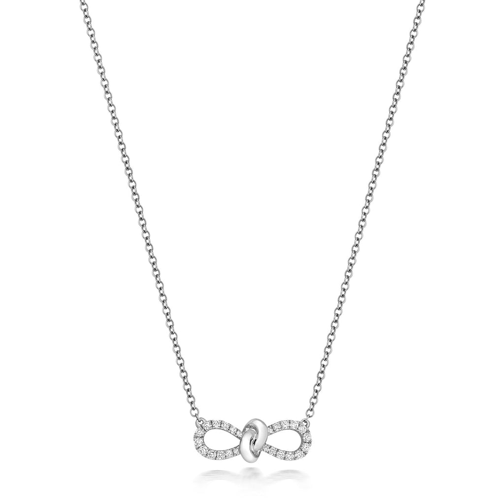 DIAMOND BOW Ribbon NECKLACE IN 18CT WHITE GOLD