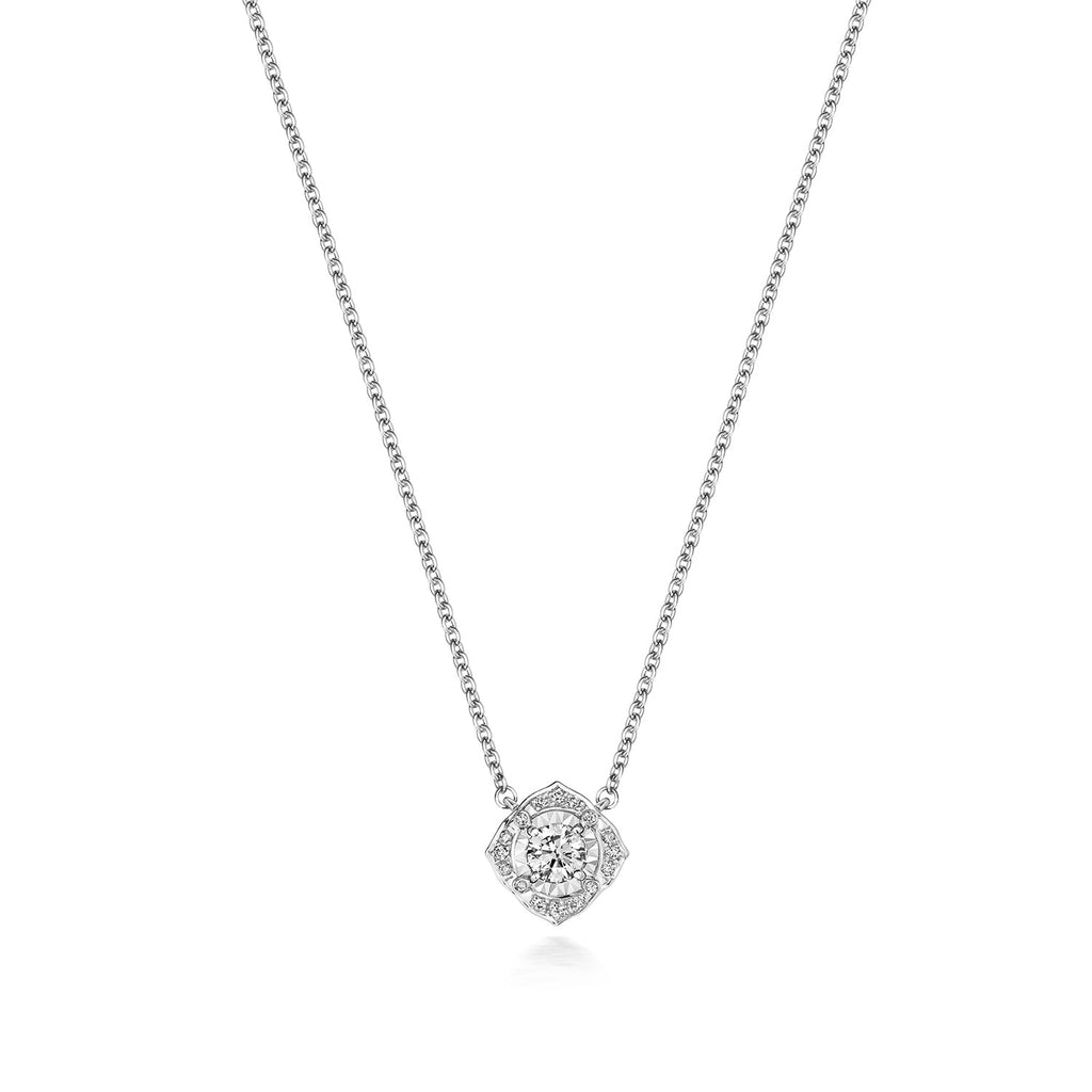 NDQ129W - DIAMOND ILLUSION NECKLACE IN 18CT WHITE GOLD
