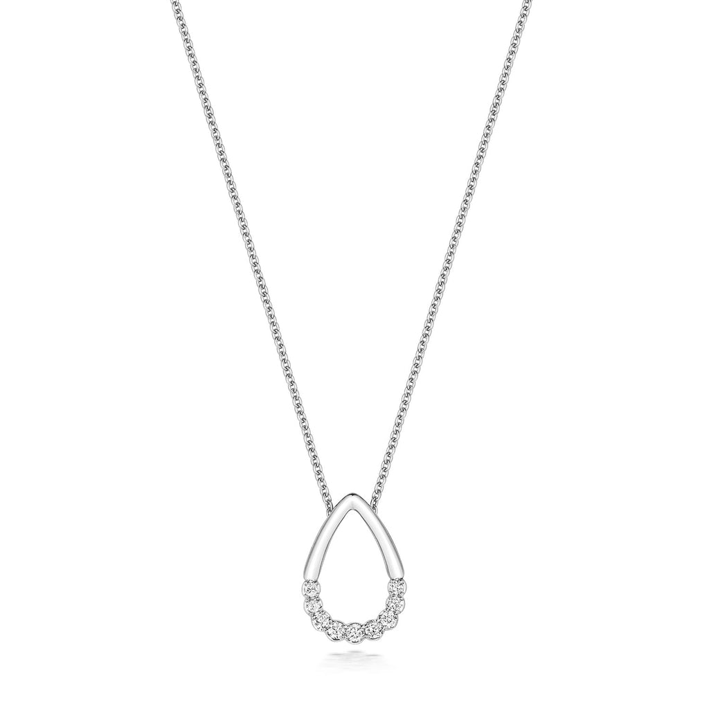 DIAMON PEAR NECKLACE IN 18CT WHITE GOLD