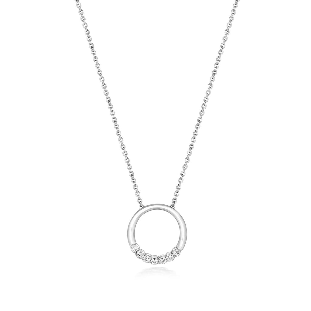 DIAMOND CIRCLE NECKLACE IN 18CT WHITE GOLD
