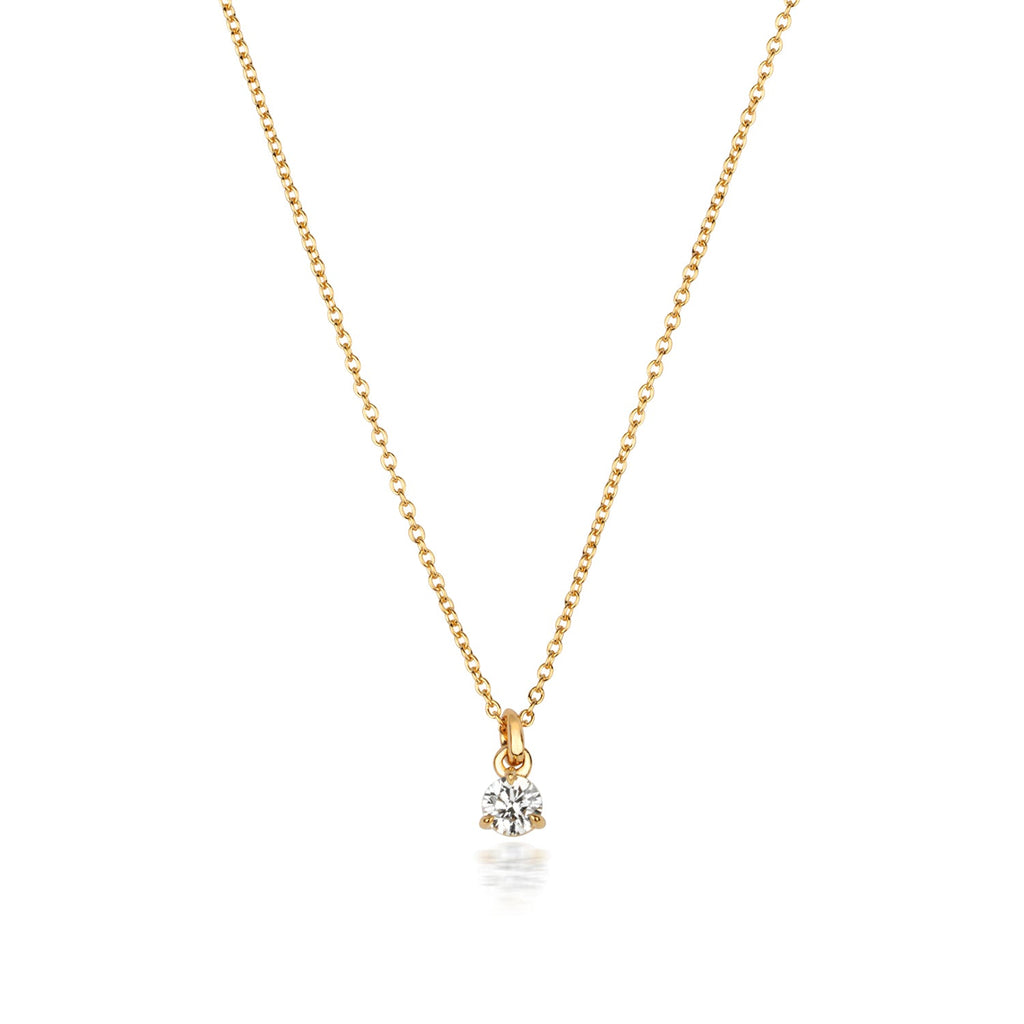 NDQ147 - DIAMOND 3 CLAW NECKLACE IN 18CT GOLD
