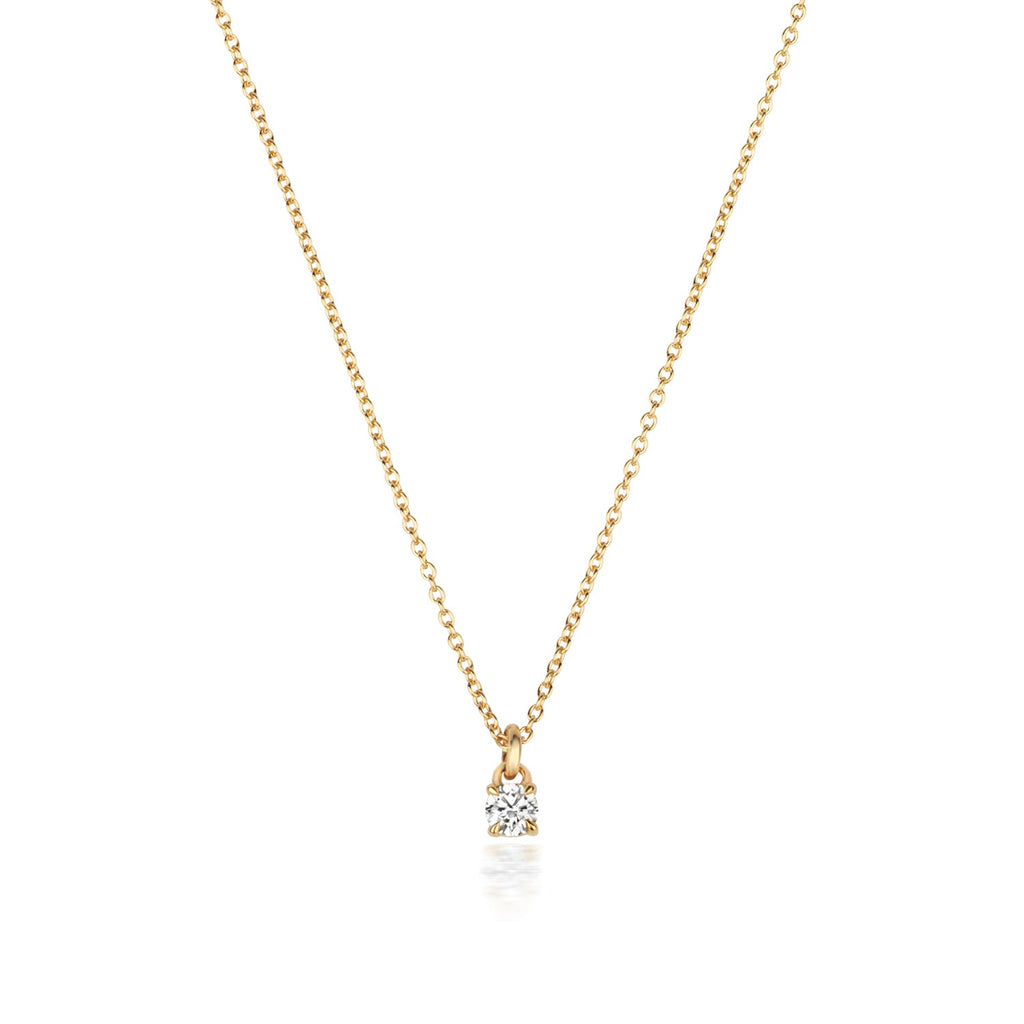 NDQ149 - DIAMOND 4 CLAW NECKLACE IN 18 CT GOLD