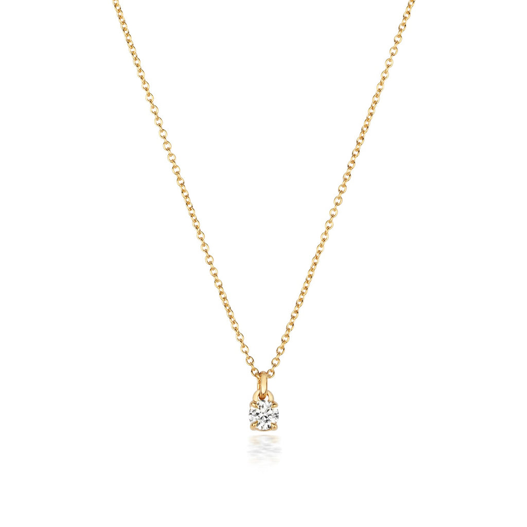 NDQ150 - DIAMOND 4 CLAW NECKLACE IN 18 CT GOLD