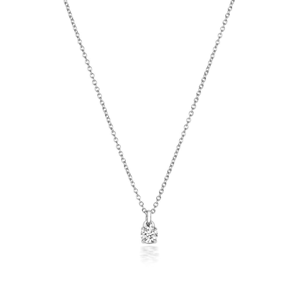 NDQ150W - DIAMOND 4 CLAW NECKLACE IN 18 CT WHITE GOLD