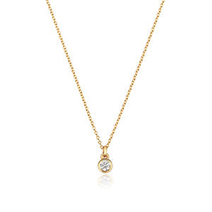 YELLOW GOLD DIAMOND RUBOVER NECKLACE IN 18CT GOLD