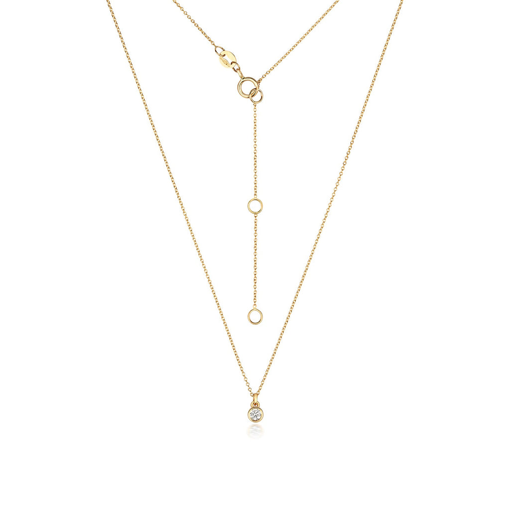 YELLOW GOLD DIAMOND RUBOVER NECKLACE IN 18CT GOLD