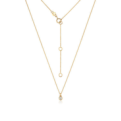 YELLOW GOLD DIAMOND RUBOVER NECKLACE IN 18CT GOLD