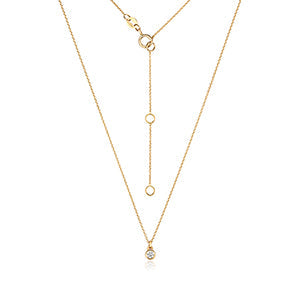YELLOW GOLD DIAMOND RUBOVER NECKLACE IN 18CT GOLD