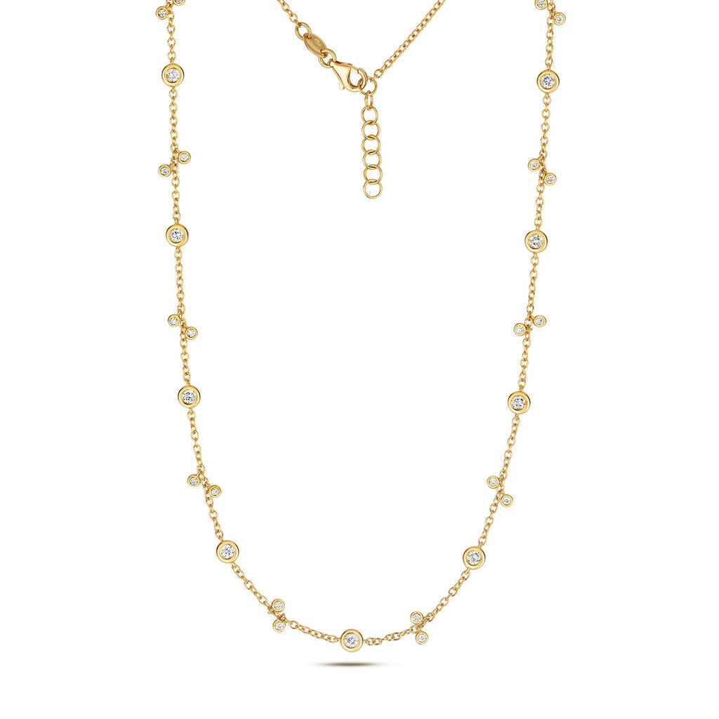 YELLOW GOLD DIAMOND By The Yard NECKLACE IN 18CT GOLD