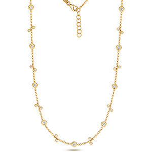 YELLOW GOLD DIAMOND By The Yard NECKLACE IN 18CT GOLD