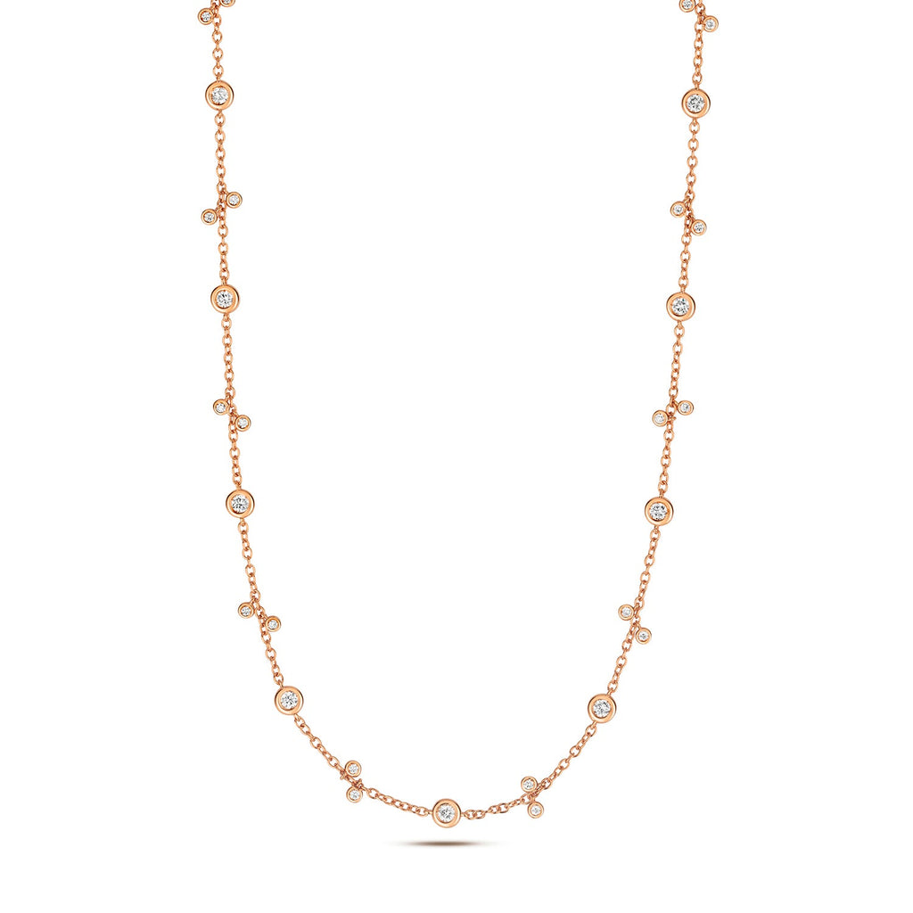DIAMOND Bubble By The Yard NECKLACE IN 18CT ROSE GOLD