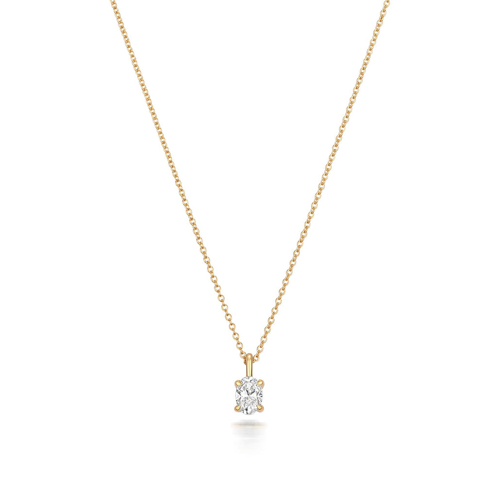 DIAMOND OVAL CUT NECKLACE IN 18CT GOLD