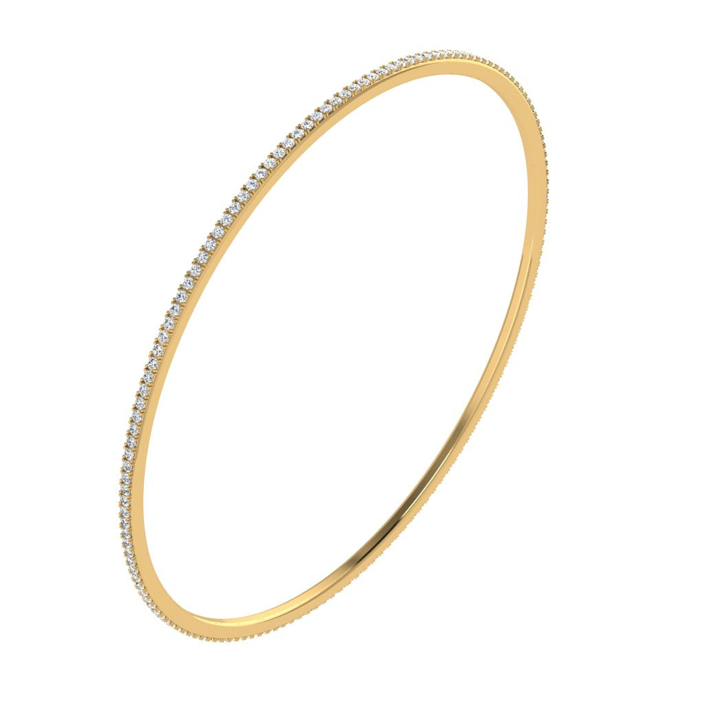 18ct Yellow Gold Diamond Slip on Bangle 1.20ct