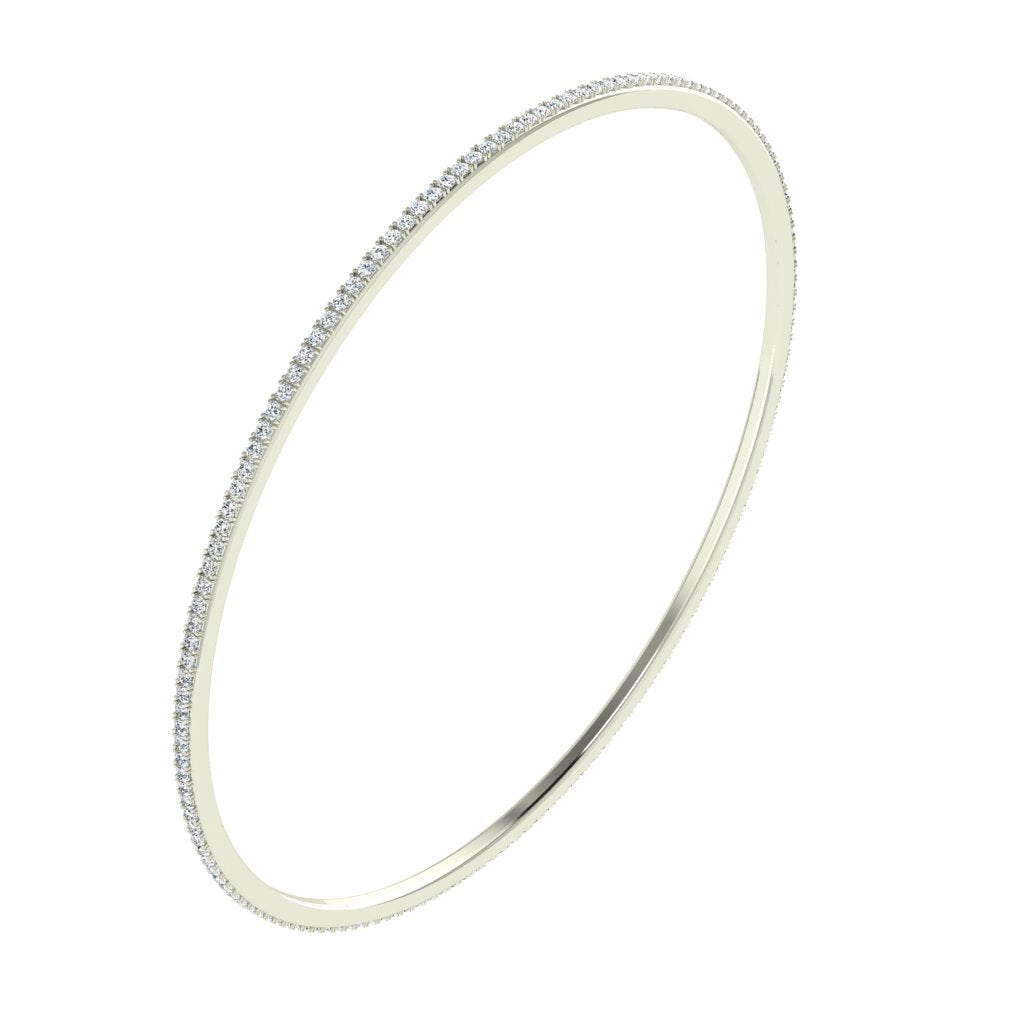White Gold Diamond Slip on Bangle 1.20ct