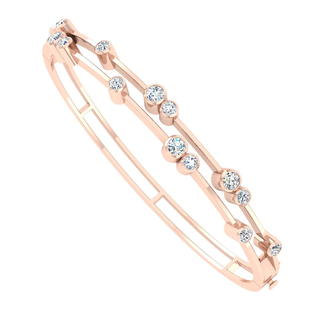 Rose Gold Dewdrop Diamond Bangle