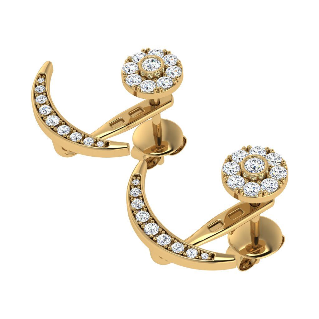 Yellow gold diamond jacket earrings