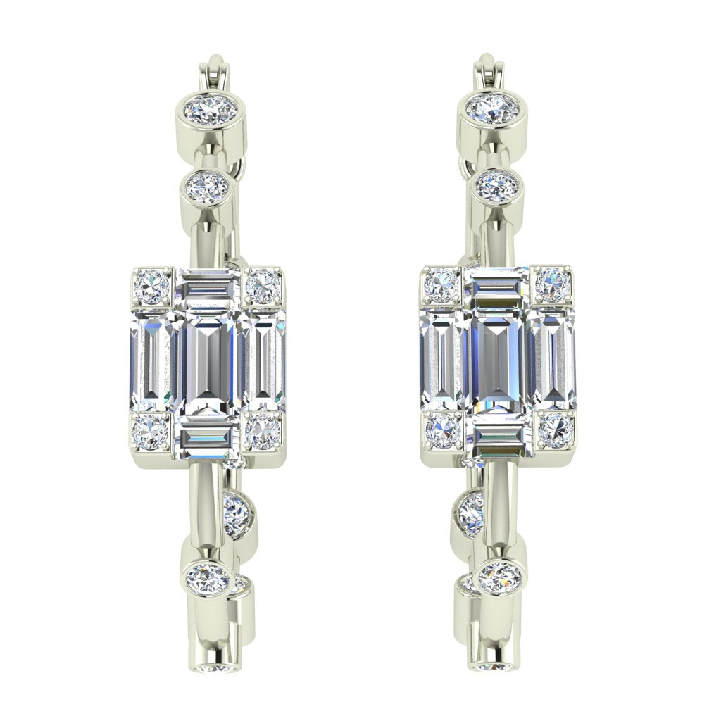 White Gold inside out diamond earrings