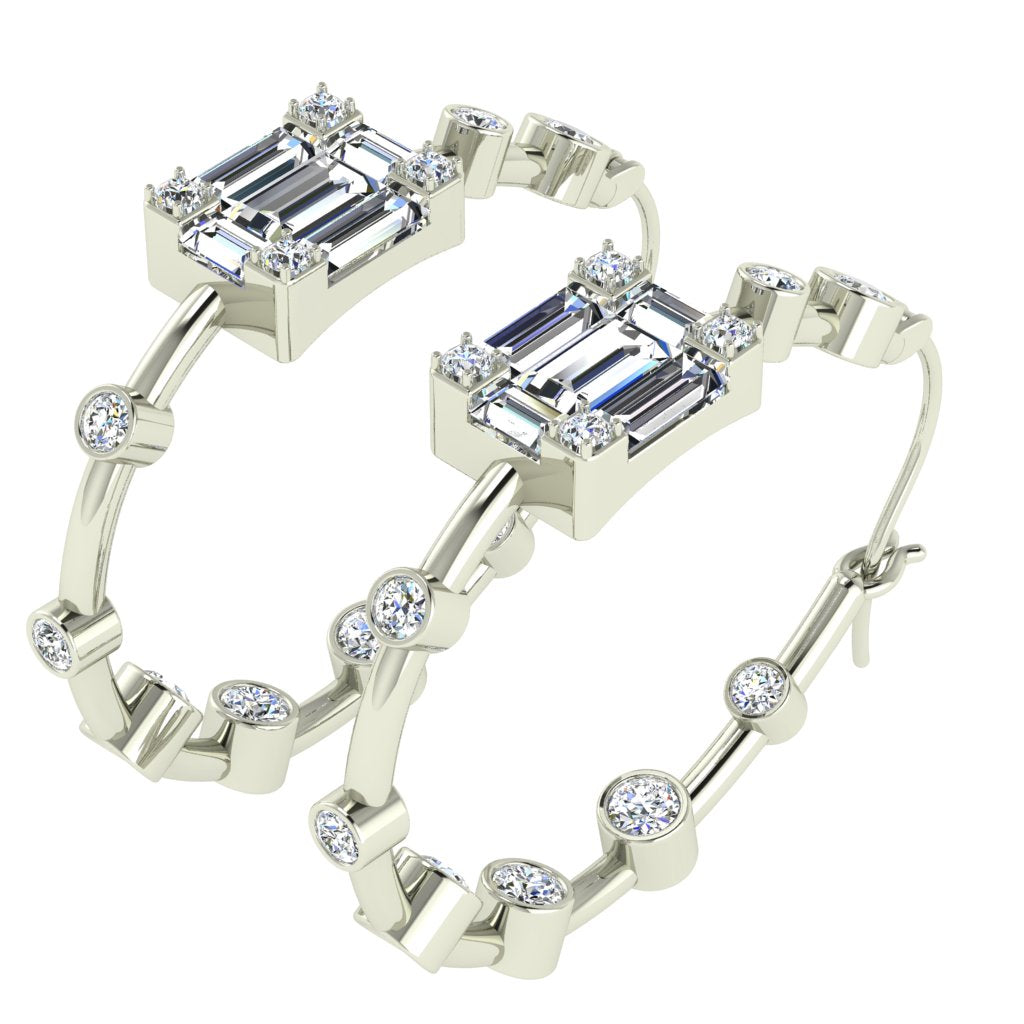 White gold inside out diamond earrings