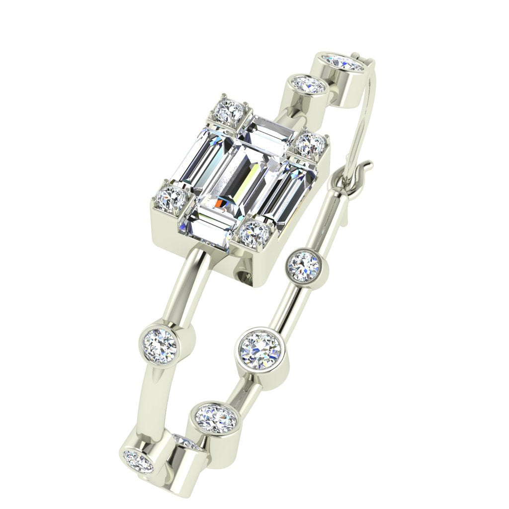 White Gold inside out diamond earrings