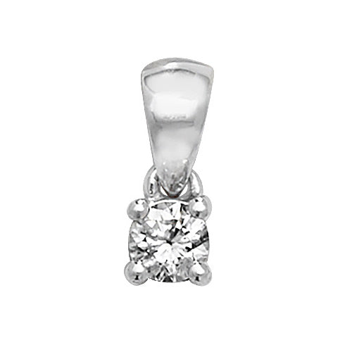 PDQ140W - DIAMOND 4 CLAW PENDANT IN 18CT WHITE GOLD