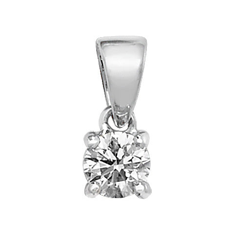 PDQ141W - DIAMOND 4 CLAW PENDANT IN 18CT WHITE GOLD