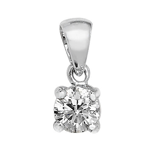 PDQ142W - DIAMOND 4 CLAW PENDANT IN 18CT WHITE GOLD